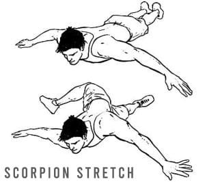 Scorpion stretch for lower back